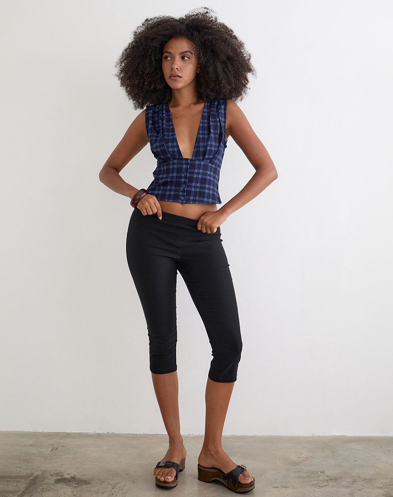 Image of Yoshino Plunge Top in Blue Midnight Check