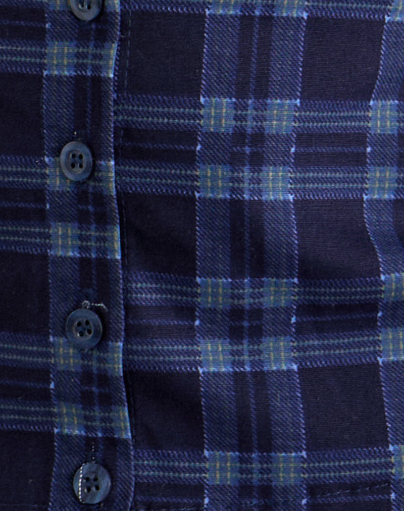 Image of Yoshino Plunge Top in Blue Midnight Check