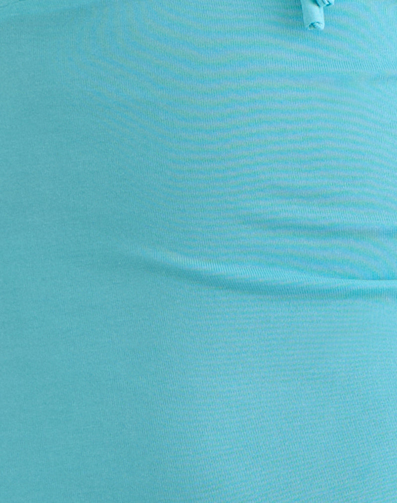 Image of Yubis Short Sleeve Top in Cupro Aqua