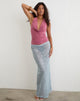 Image of Alphia Maxi Skirt in Seafoam Sequin Knit Blue