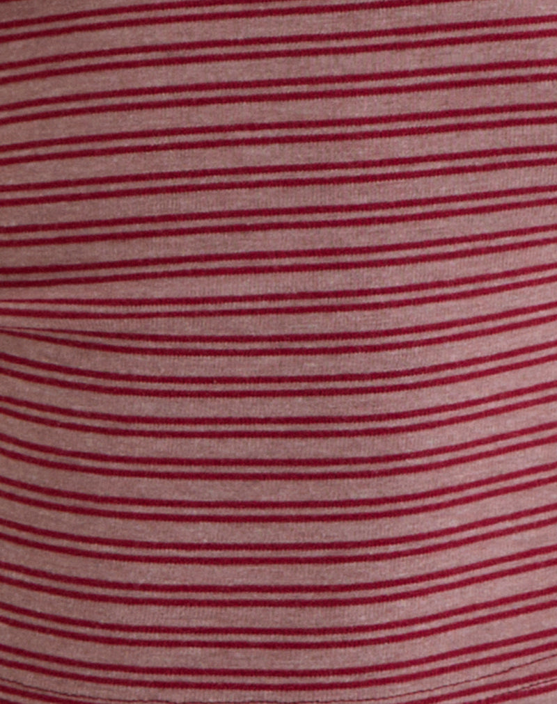 Image of Yusi Long Sleeve Top in Burgundy Stripe
