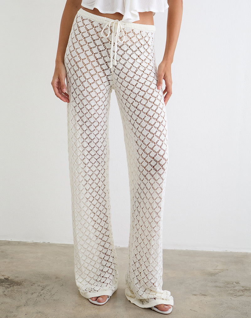 Image of Zahli Trouser in Knit White