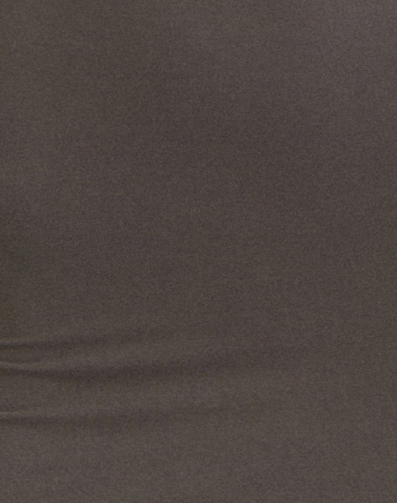 Image of Zarya Maxi Dress in Cupro Grey Khaki