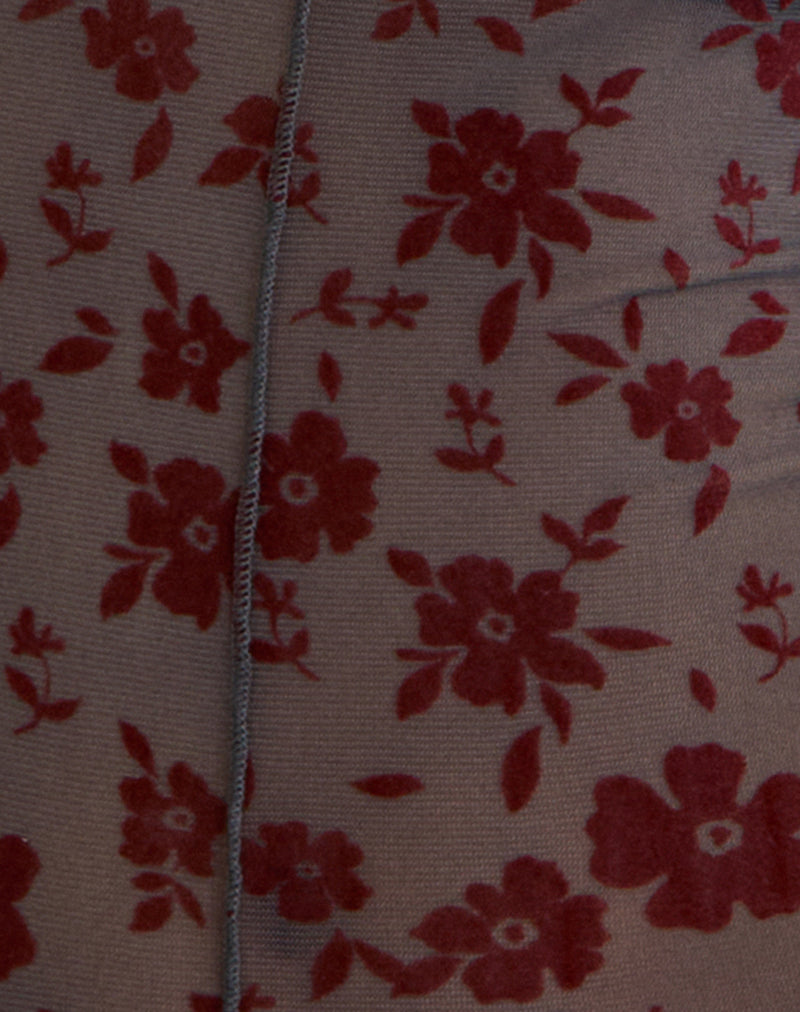 Image of Zerlin Top in Garden Floral Blue Grey