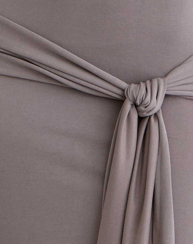 Image of Zeya Maxi Dress in Cupro Taupe Grey