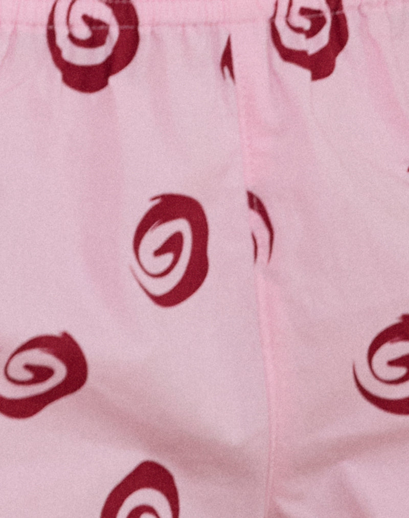 Image of Zhuri Short in Poplin Swirl Pink