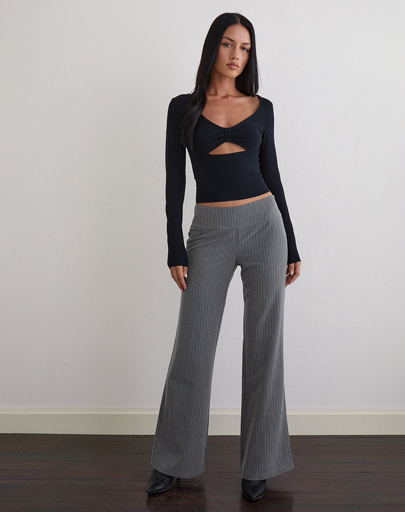 Image of Zolena Trouser in Tailoring Pinstripe Grey