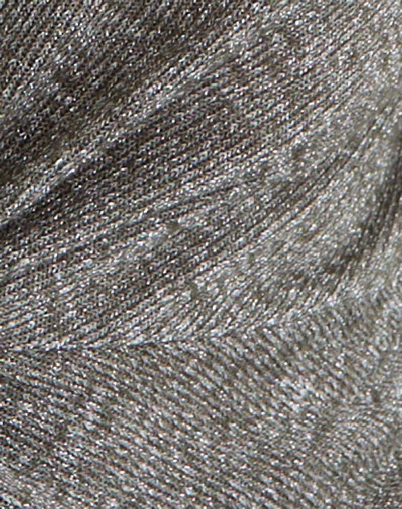 Image of Zoril Twist Top in Glitter Knit Khaki