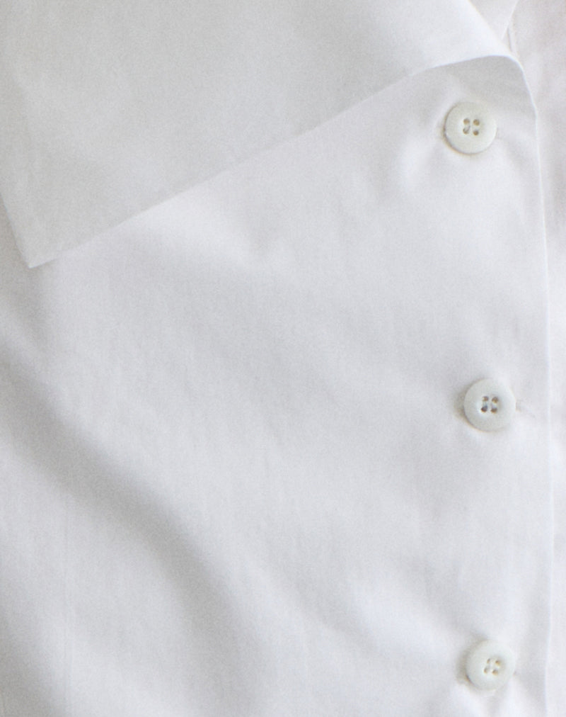 Image of Zosia Asymmetric Button Blouse in White